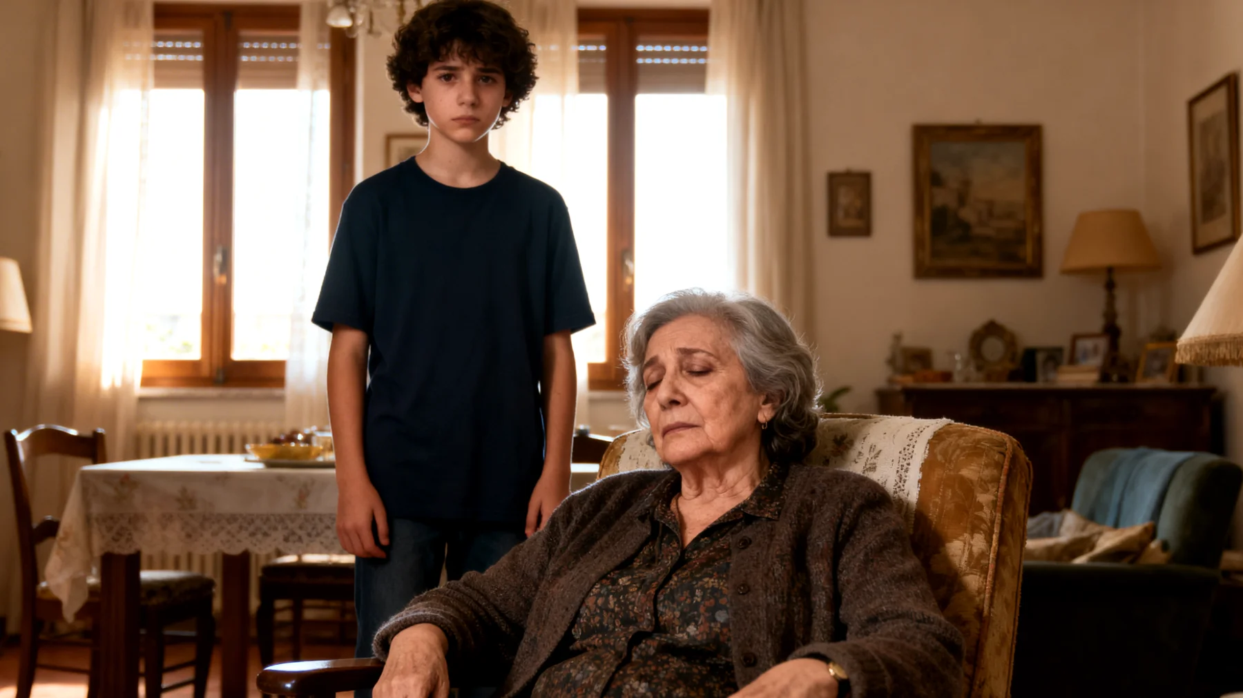 La nonna si trova in una fase della vita in cui le energie fisiche diminuiscono, ma si sente comunque responsabile e coinvolta nella vita dei nipoti giovani adulti. La stanchezza accumulata e la mancanza di tempo la portano a sentirsi in colpa quando non riesce a essere presente come vorrebbe, generando tensione nel rapporto e difficoltà nel trovare un equilibrio tra i propri limiti e le aspettative reciproche."