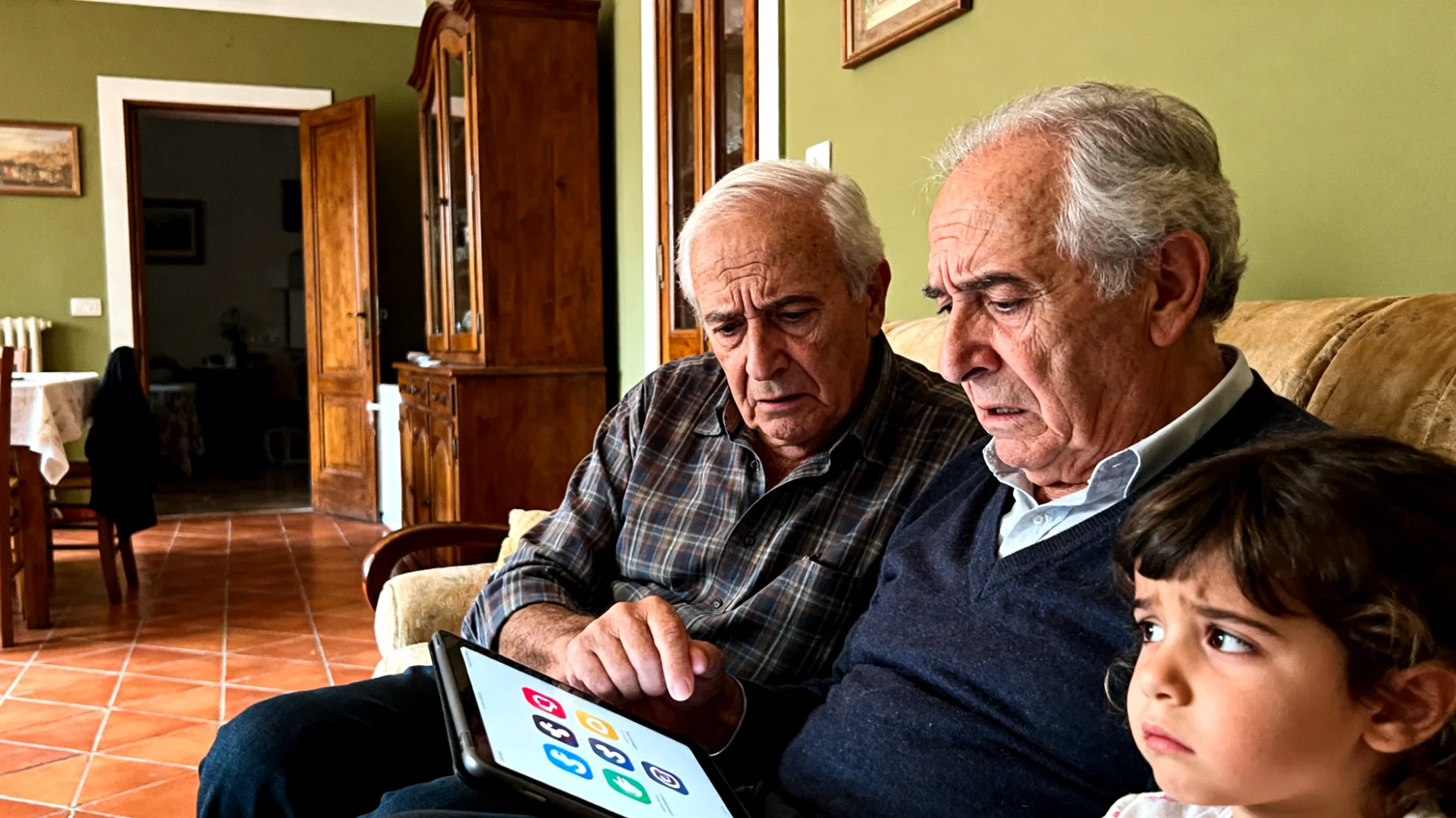 I nonni scoprono che i loro nipoti bambini utilizzano i social media in modo nascosto, esponendosi a contenuti inappropriati e contatti sconosciuti, senza che i genitori ne siano pienamente consapevoli. I nonni si trovano in difficoltà: vogliono proteggere i nipoti ma temono di creare conflitti sia con i bambini che con i propri figli adulti."