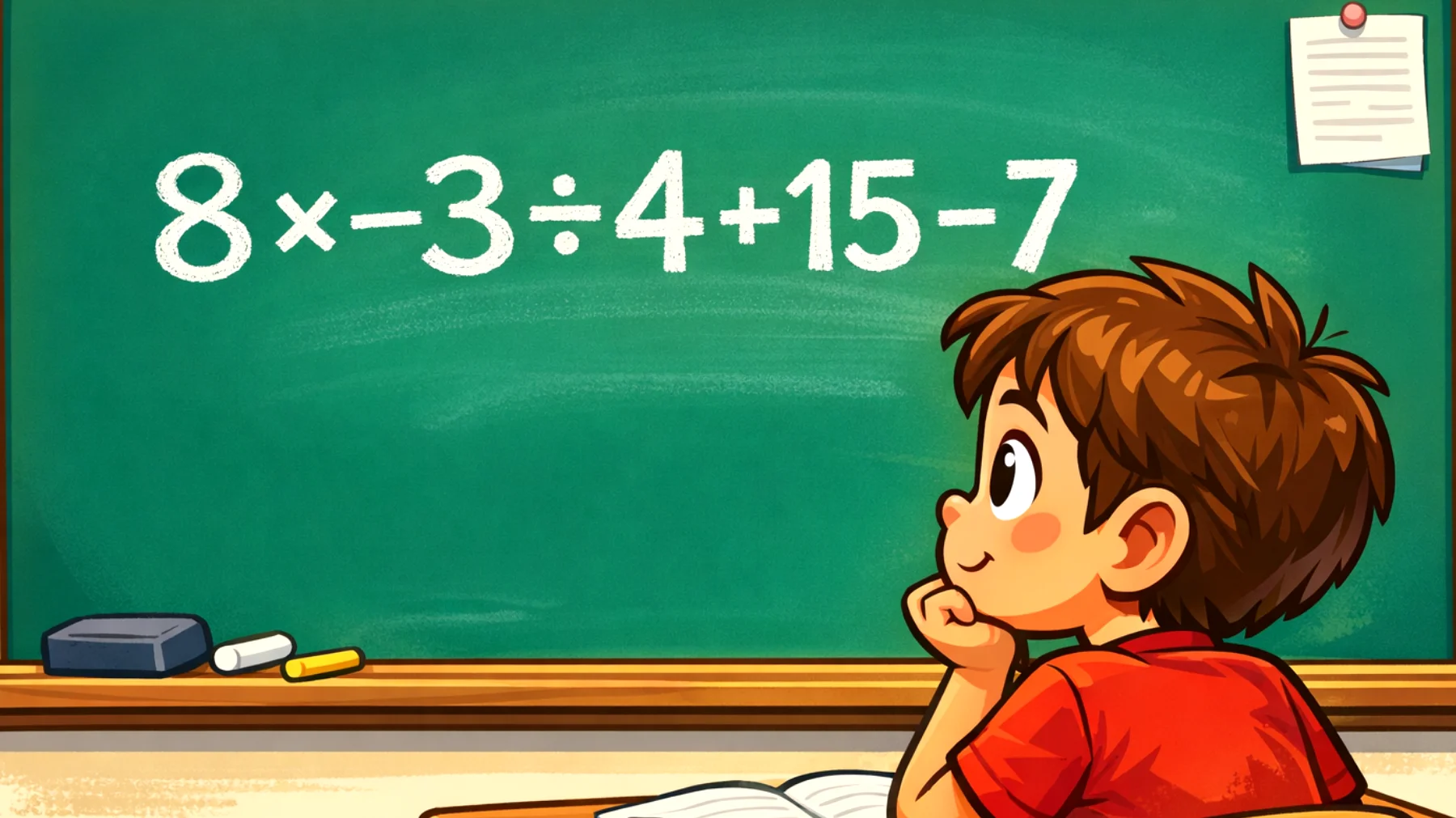 Quanto fa 8 × -3 ÷ 4 + 15 - 7? Il 90% delle persone sbaglia, solo i più intelligenti indovinano subito"