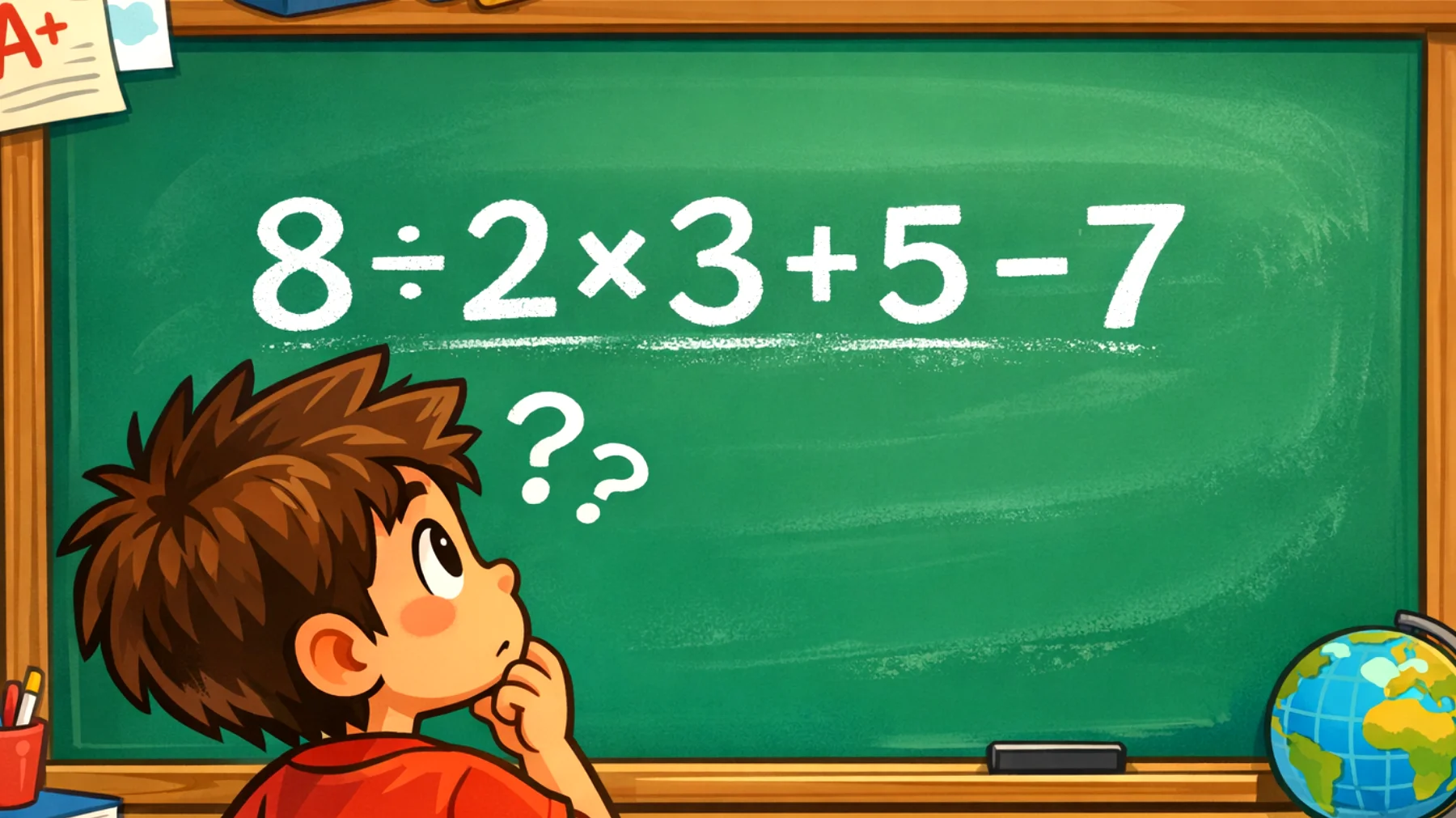 Quanto fa 8 ÷ 2 * 3 + 5 - 7? Il 90% sbaglia, solo le menti davvero intelligenti indovinano subito"