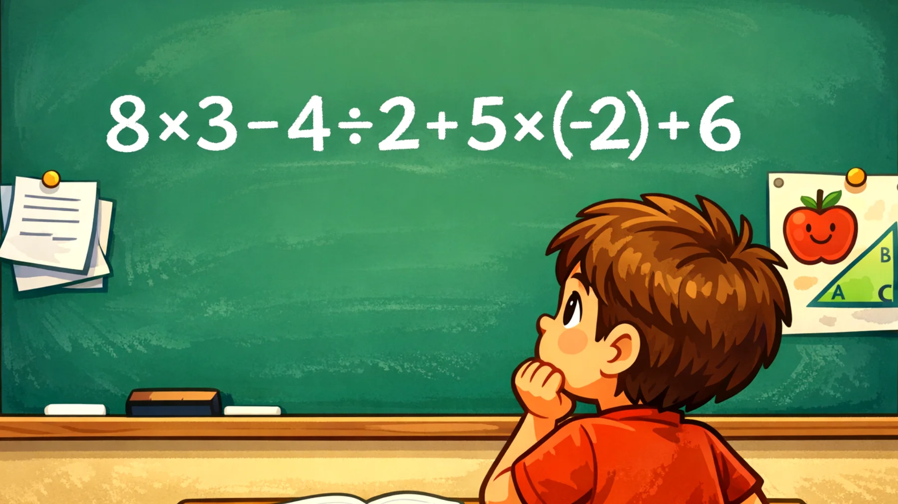 Quanto fa davvero 8×3−4÷2+5×(-2)+6? Solo il 10% delle menti geniali risolve questo trabocchetto al primo colpo"
